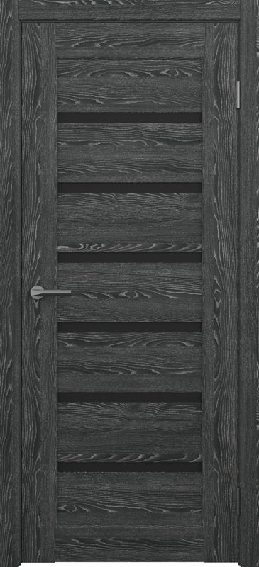 Дверь межкомнатная Мальта Чёрное дерево Чёрное стекло
